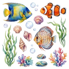 Fototapeta premium Vibrant ocean fish and sea life.