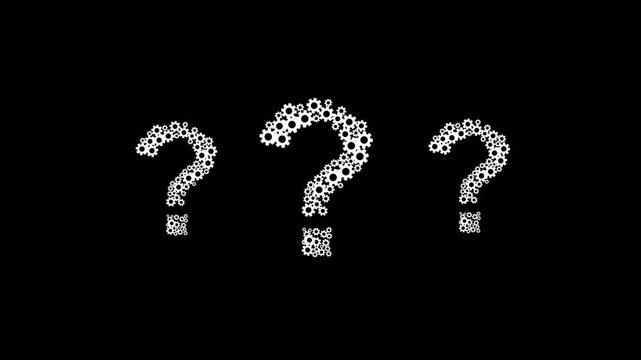 icon concept of question mark with gears