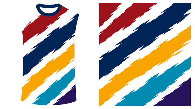 Two vertical abstract logos featuring diagonal multicolor brush strokes.