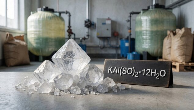 Pile ice cubes concrete floor warehouse industrial setting center there large diamond-shaped object appears ma