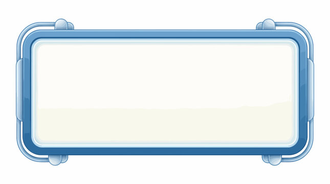 Blue rectangular frame with rounded corners and empty white space for text