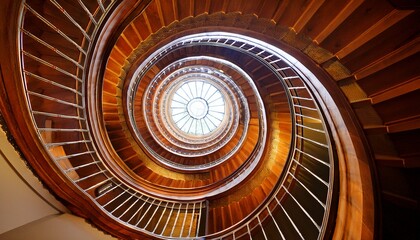 Fototapeta premium low angle view of spiral staircase
