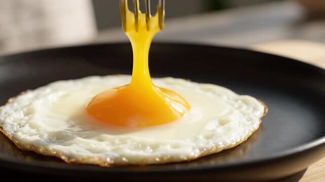 Slow Motion Close Up of Egg Cracking Open and Yolk Breaking on Plate
