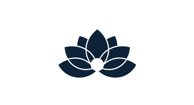 Symmetrical dark blue lotus emblem