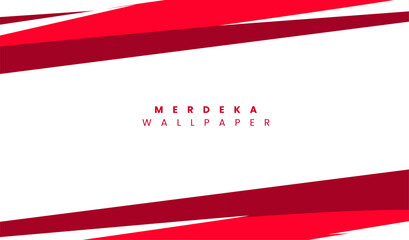 Fototapeta premium Merdeka Wallpaper: Abstract Red and White Design for Independence Day.