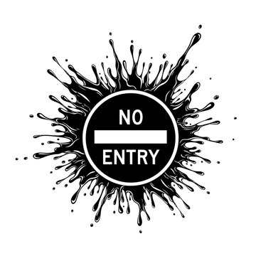 Black No Entry Sign Symbol.