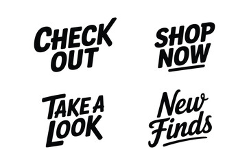 Obraz premium Four variations of shop labels for store sites.