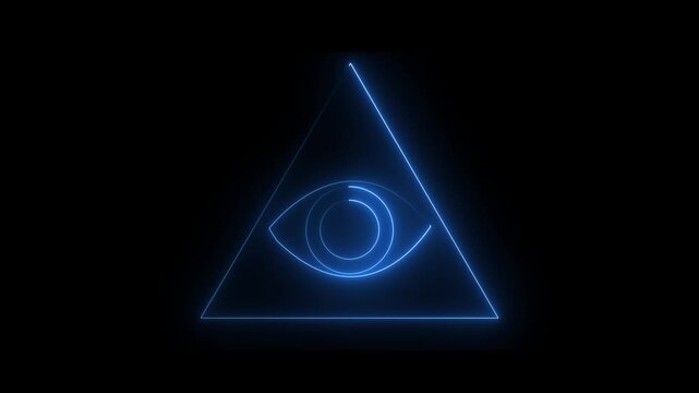Eye of Providence icon on black background .
