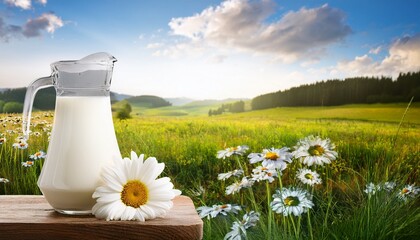 farm fresh milk and daisies © Alan