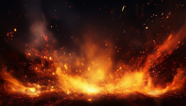fiery sparks and embers rising dynamic fire overlay effect