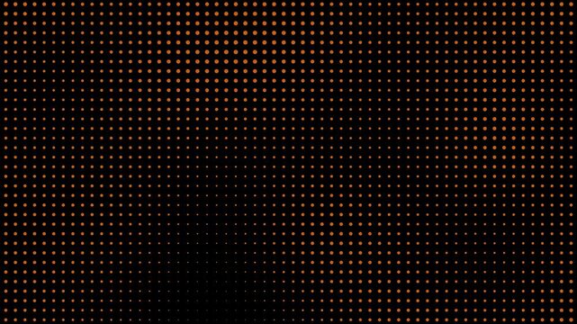 Abstract Orange Halftone Dots Background Animation on Black | Geometric Dot Pattern