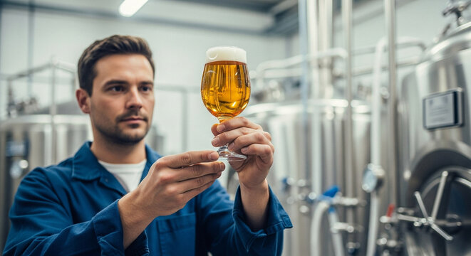 Man holding glass of beer