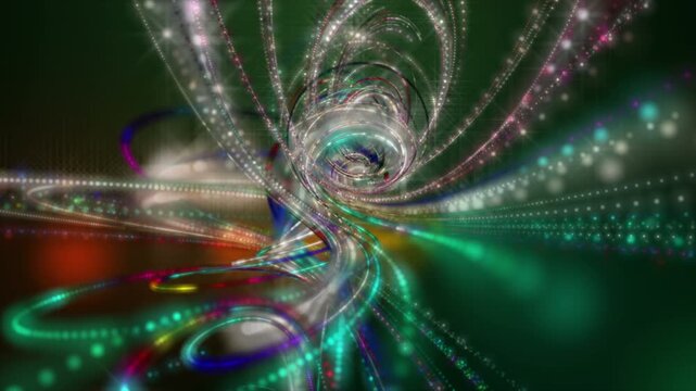 Fantastic video animation with particle stripe object in slow motion, 4096x2304 loop 4K