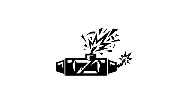 Exploding device symbol with fuse
