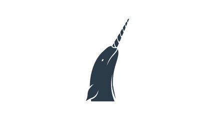 Narwhal whale silhouette icon © sanity