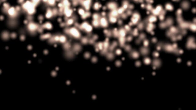 Bright glowing spark particles gracefully descending across dark background creating seamless cinematic dramatic visual atmosphere
