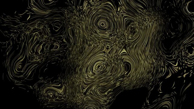 Abstract golden fluid textures slowly drifting over dark background creating seamless cinematic luxurious visual atmosphere
