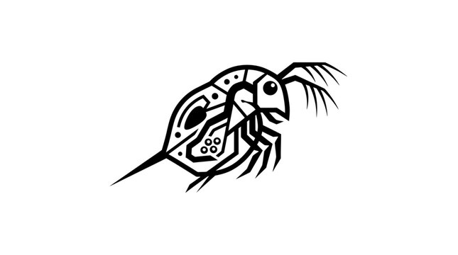Illustration of a water flea micro organism
