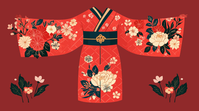 Traditional kimono with floral pattern