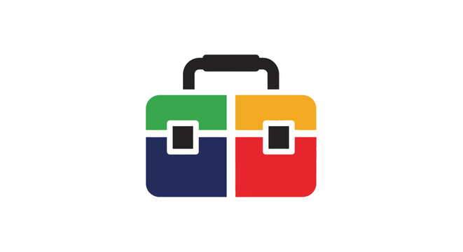 Minimalist colorful tool box symbol for storage