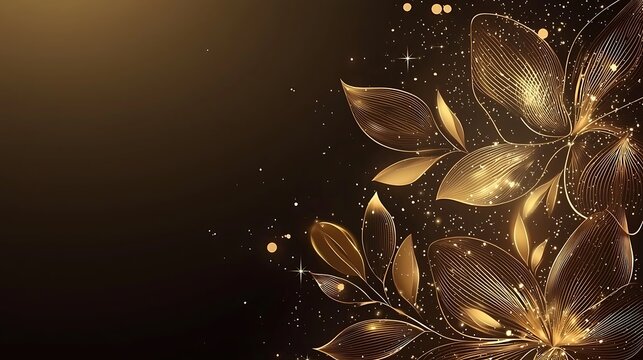 Golden leaf abstract design background