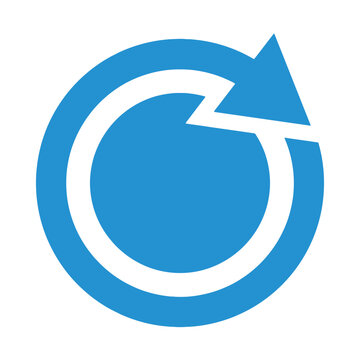 Circular arrow symbol representing refresh, reload, or repeat process, isolated on white