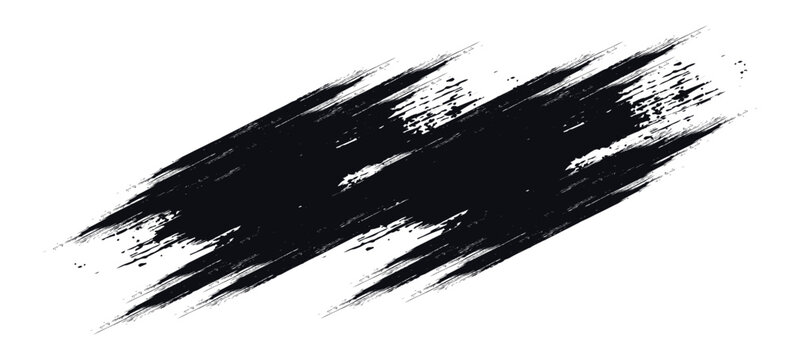 Stock image of creative brush strokes on white background. Black brush Stock on isolated background. Abstract black brush stroke on white background