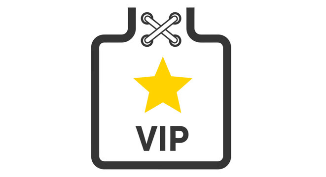 VIP badge icon with star and border design suitable for recognition graphics.