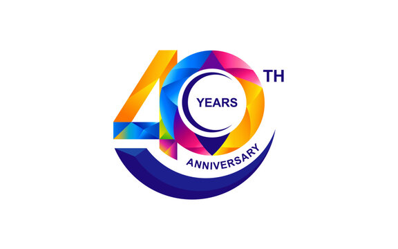 Illustration vector graphic of 40th anniversary logo design template