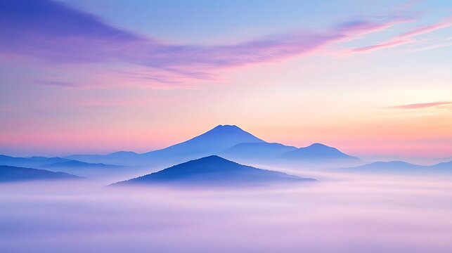 Mountain range sunrise cloudscape