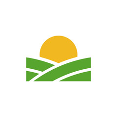 Modern Sunrise Over Field Agriculture Logo © Art 27