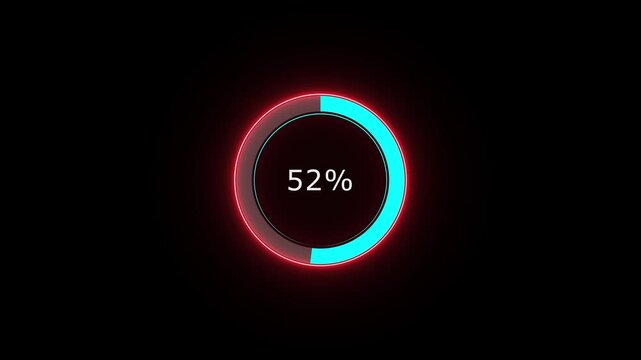 A dynamic circle loading animation, and on a black background is loading from 1 to 62 .