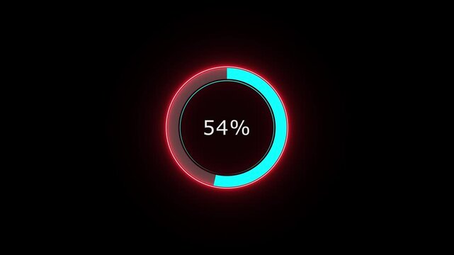 A dynamic circle loading animation, and on a black background is loading from 1 to 64 .