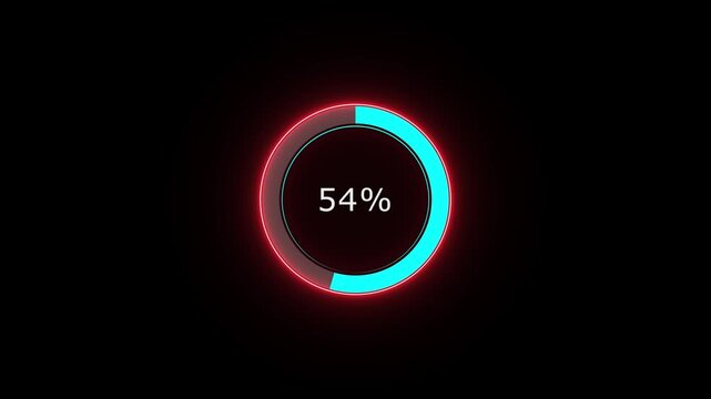 A dynamic circle loading animation, and on a black background is loading from 1 to 65 .