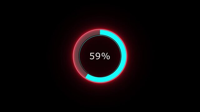 A dynamic circle loading animation, and on a black background is loading from 1 to 71 .