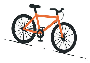 Fototapeta premium City bicycle perspective view illustration flat vector. Generative AI