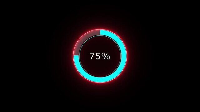 A dynamic circle loading animation, and on a black background is loading from 1 to 90 .