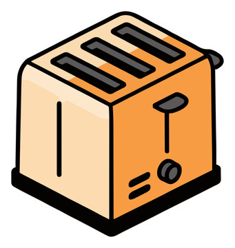 Zero gravity toaster isometric vector illustration. Generative AI