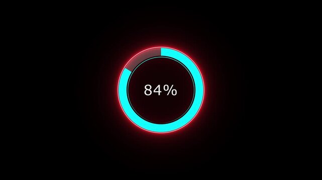 A dynamic circle loading animation, and on a black background is loading from 1 to 100 .