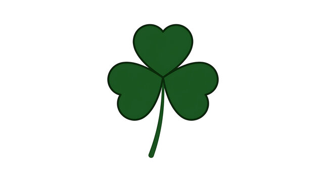 A green four-leaf clover illustration on a white background symbolizes good luck