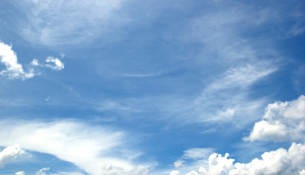 blue sky background.