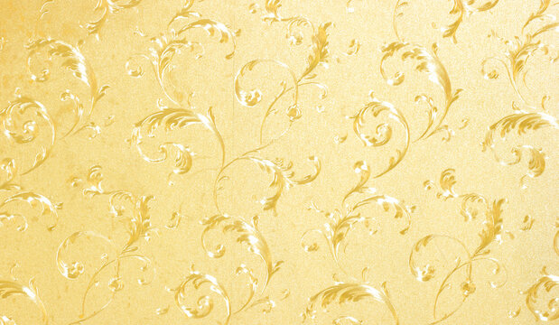 Gold floral wallpaper