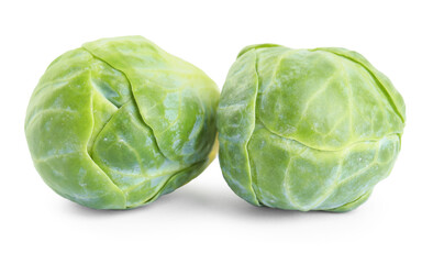 Fototapeta premium Fresh tasty Brussels sprouts isolated on white