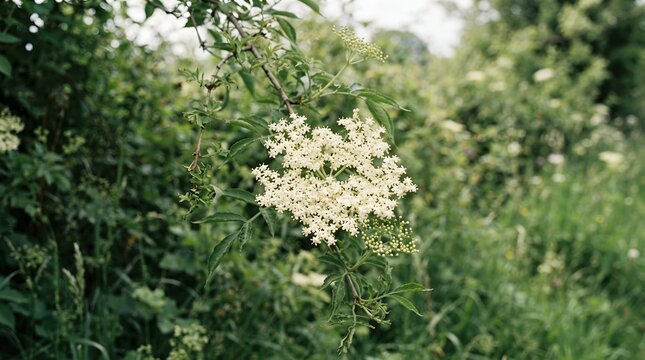 Wild Carrot Flower in a Lush Green Field.