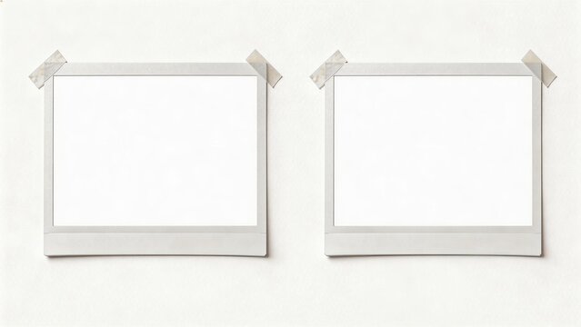 Two blank photo frames on wall