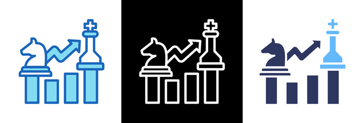 Obraz premium Competitive Strategy triplestyle icon