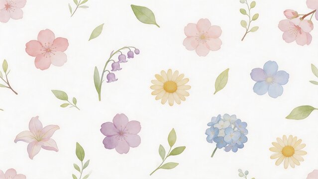 Floral pattern with pastel flowers