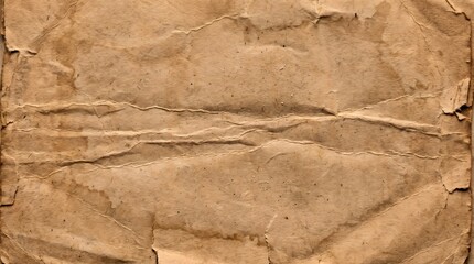 Fototapeta premium Crinkled antique paper texture with deep shadows during soft studio lighting for vintage backgrounds
