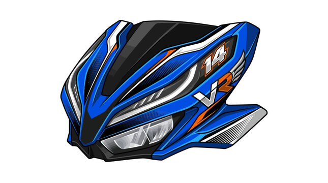 Aerodynamic front cowl panel component for modern sport motorcycle bodywork