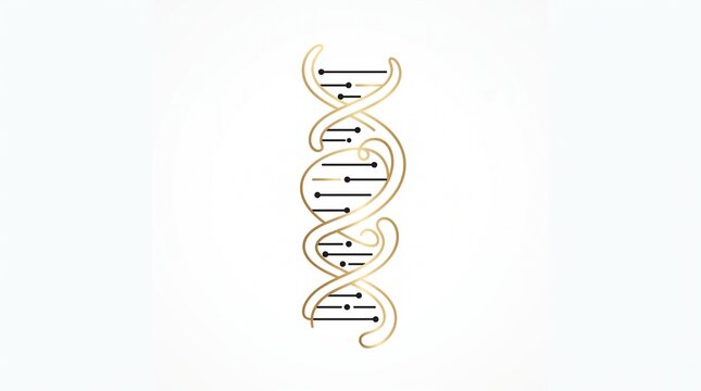 An elegant and minimalist vector illustration of a DNA double helix.